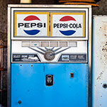 an old Pepsi cola soda machine